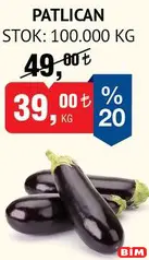PATLICAN KG fiyat ve kampanya bilgisi